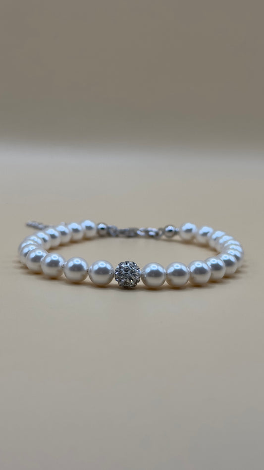 “Perugia” – Bracelet made of 925 sterling silver with pearls & cubic zirconia