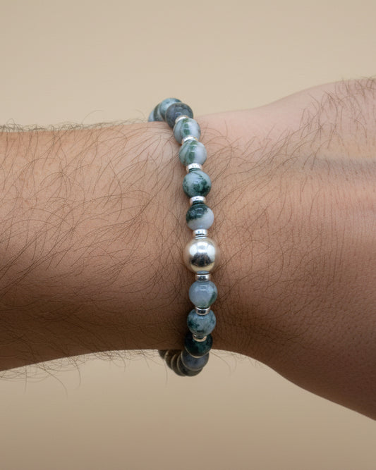 “Lugano” – Edizione Svizzera | Bracciale in agata arborea e argento 925