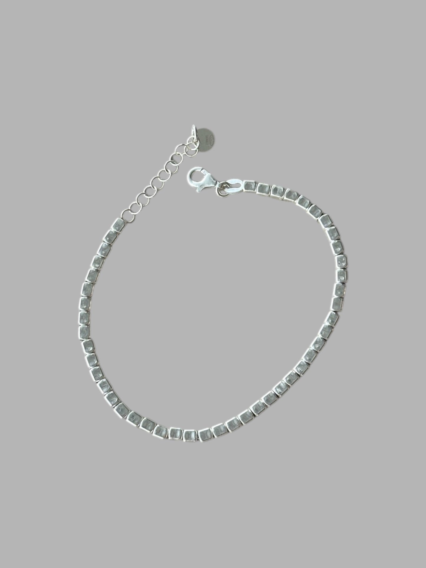 "Bergamo" - Bracelet made of 925 sterling silver with rectangular link chain