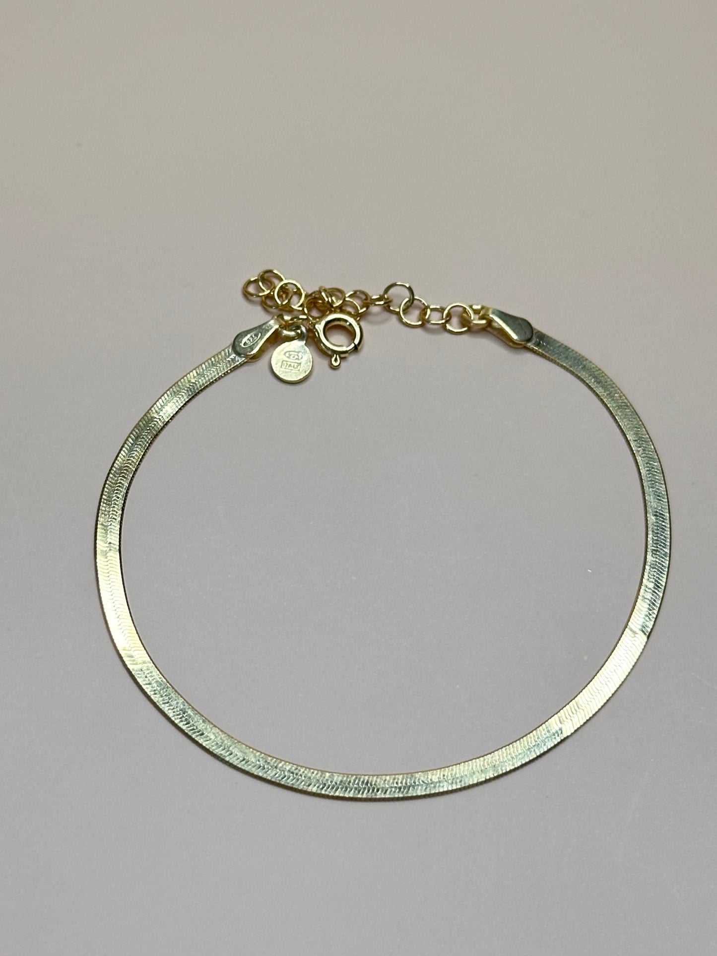 “Stresa” 925 Silber vergoldet, flaches Kettenarmband