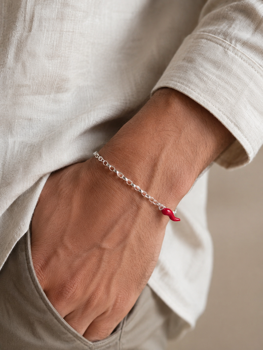 Scilla – Gliederarmband mit rotem Corno