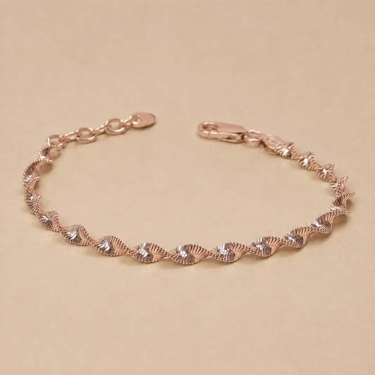 Positano – Rosévergoldetes Kettenarmband mit gedrehter Gliederstruktur