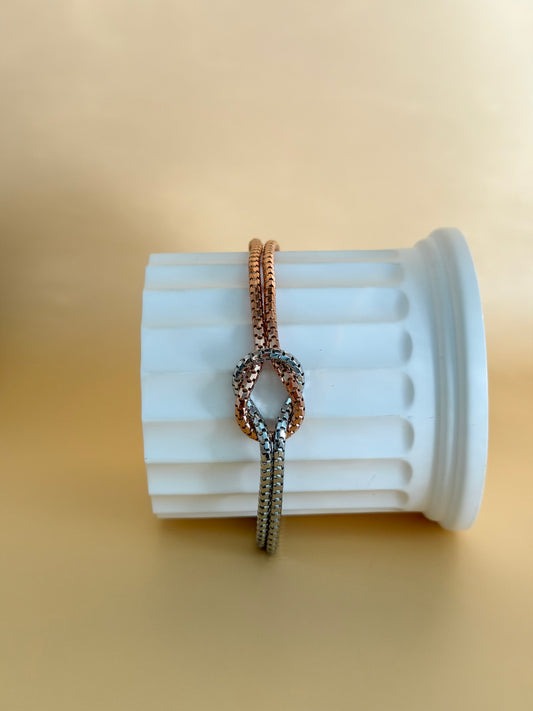 "Pisa" - Bracciale bicolore in argento sterling 925