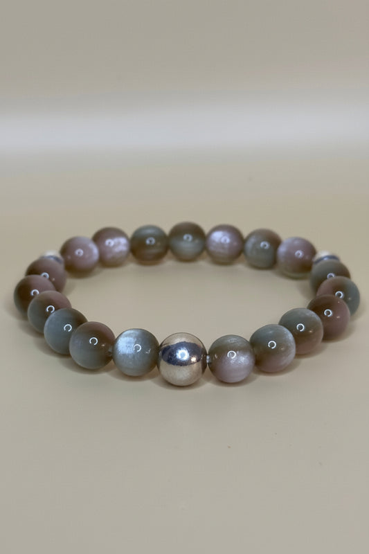 "Ascona" Natural Stone Bracelet with 925 Sterling Silver
