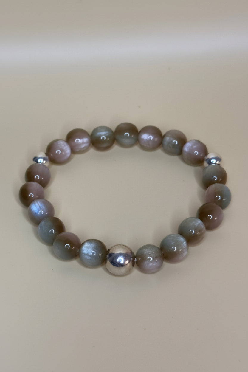 "Ascona" Natural Stone Bracelet with 925 Sterling Silver