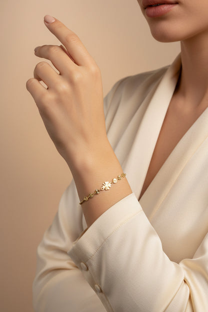 "Taormina" Gold-Plated 925 Sterling Silver with Clover