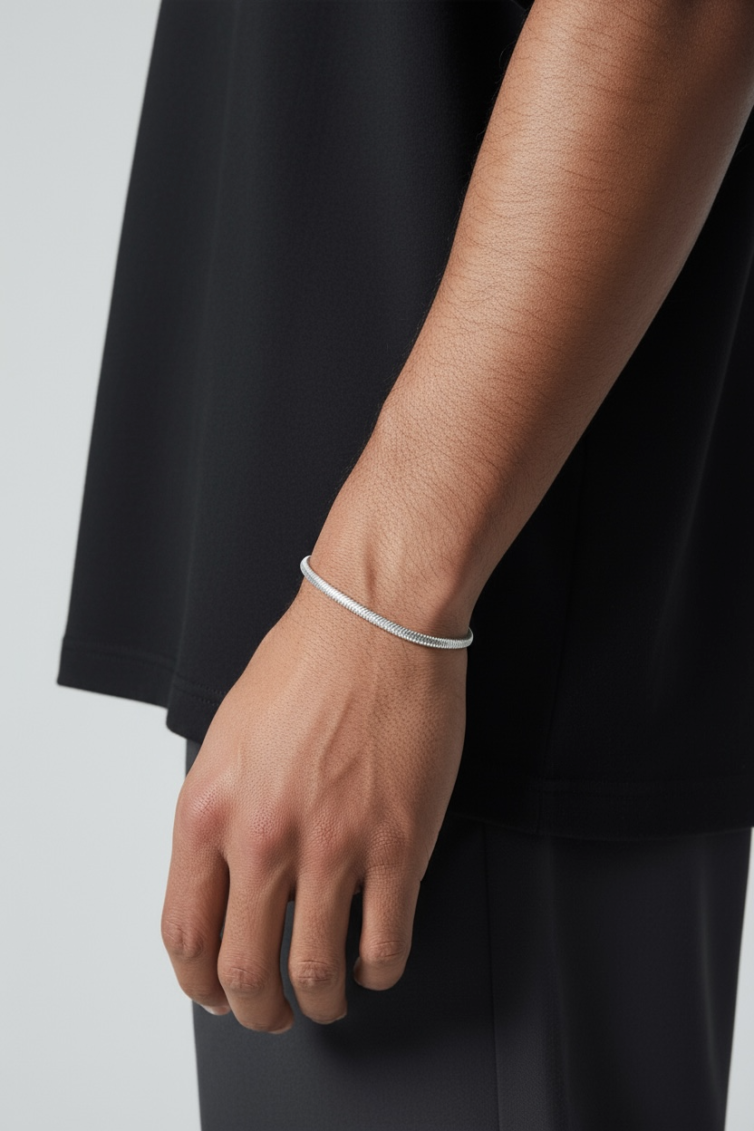 “Como” – 925er Silber, Flaches Gliederdesign