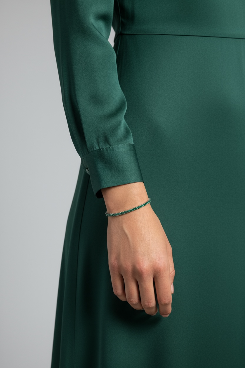 “Portofino” – 925er Silber, Tennisarmband mit Smaragdauszug