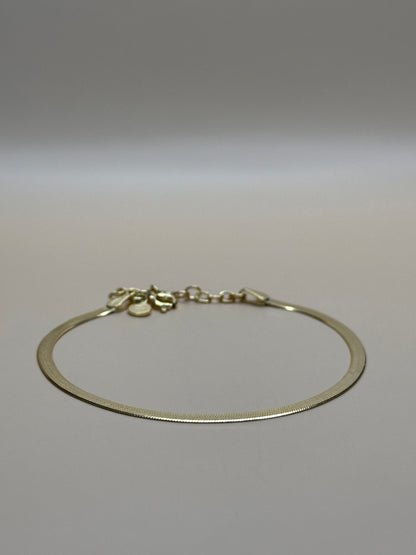“Stresa” 925 Silber vergoldet, flaches Kettenarmband