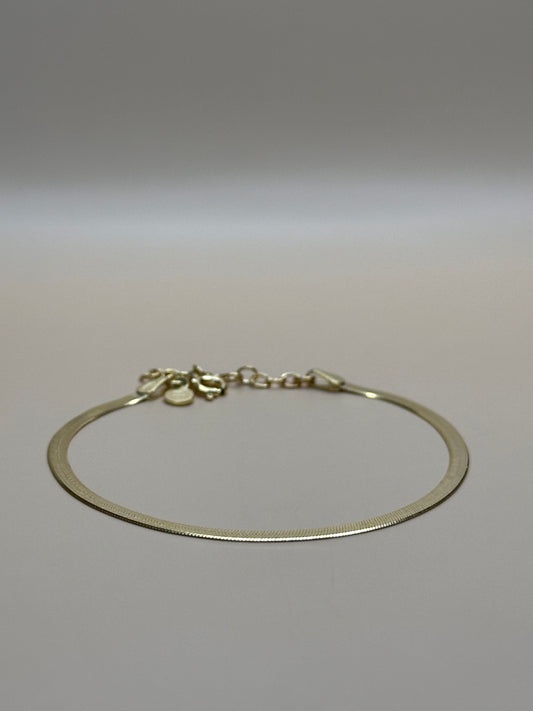 "Stresa" 925 Gold-Plated, Flat Chain Bracelet