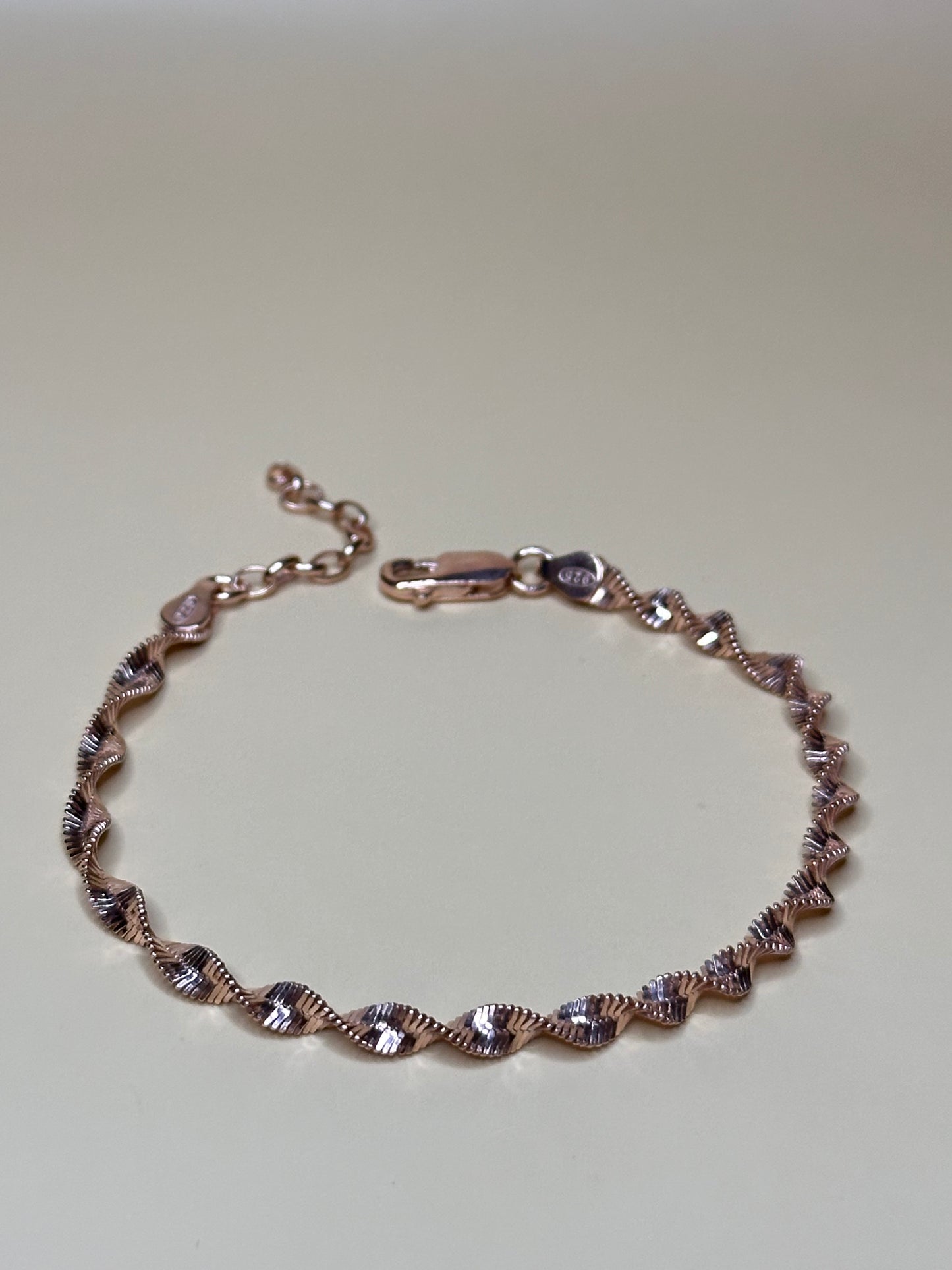 "Positano" 925 rose gold plated silver with twisted design