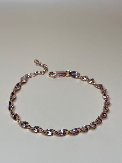 "Positano" 925 rose gold plated silver with twisted design