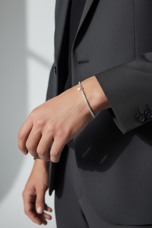 "Trento" - Bracelet made of 925 sterling silver with a square link chain