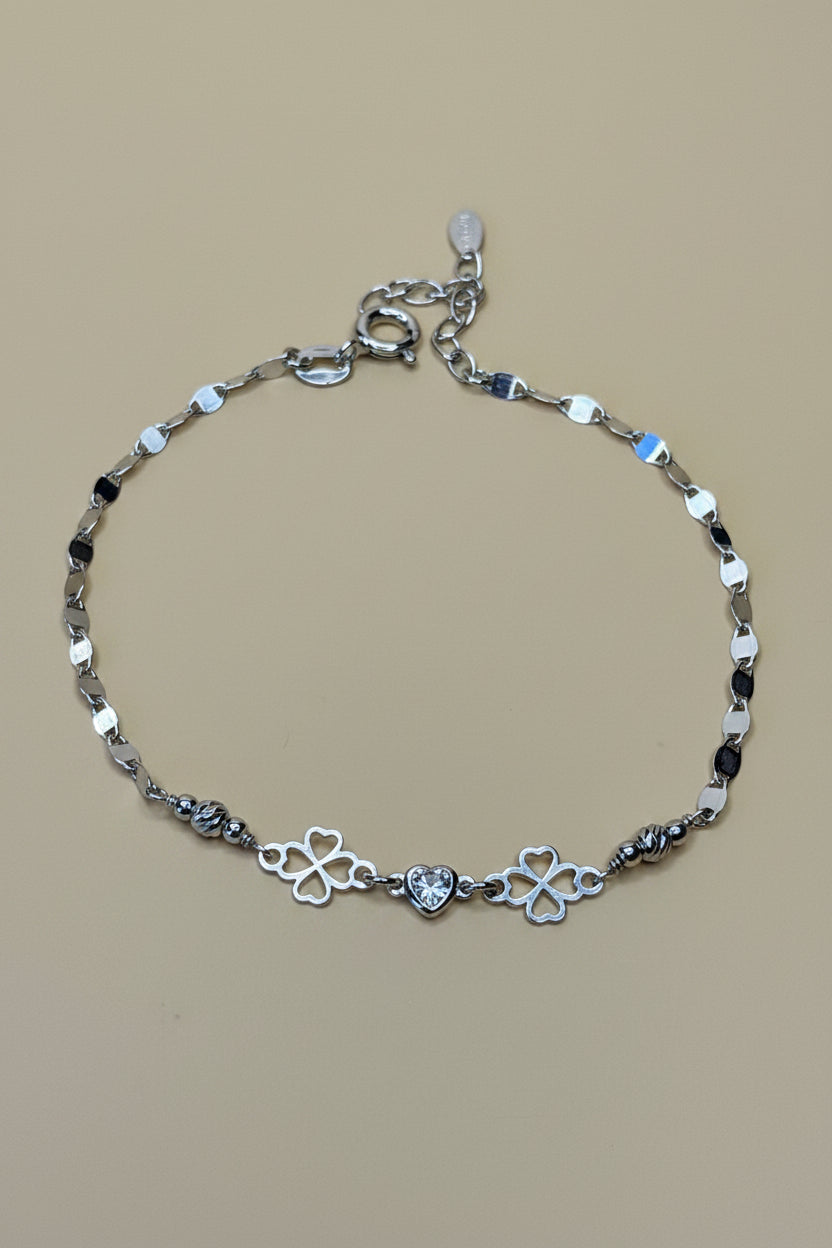 “Sorrento” 925 Silver, Heart & Clover