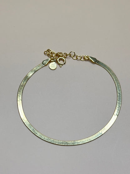 “Stresa” 925 Silber vergoldet, flaches Kettenarmband