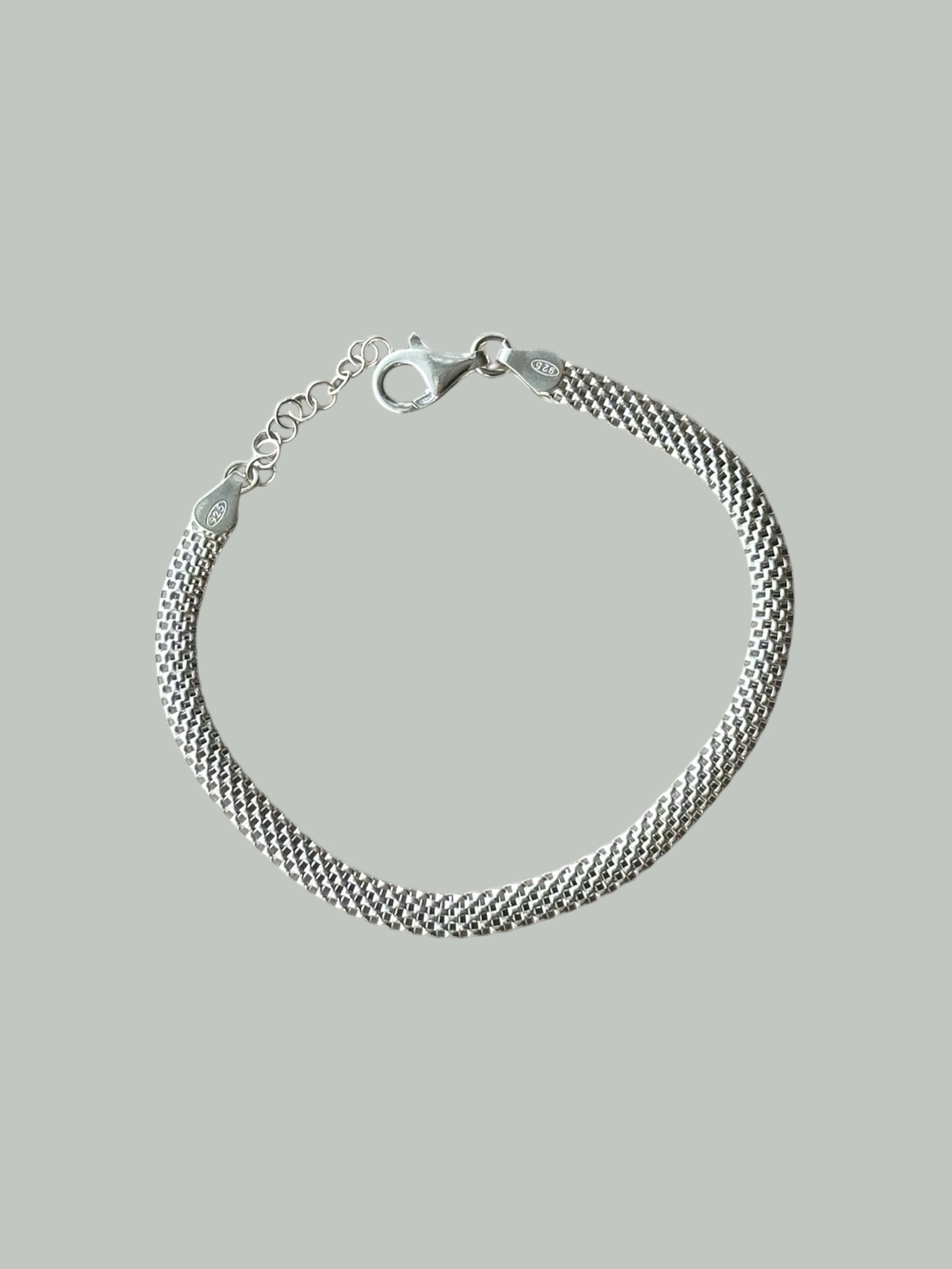 "Torino“ – Armband aus 925er Sterlingsilber mit Mesh-Struktur