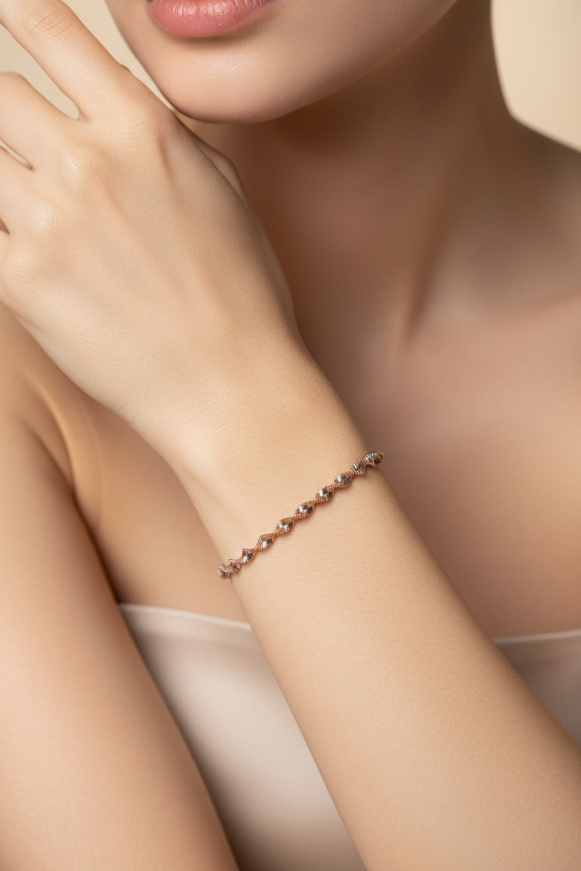 "Positano" 925 rose gold plated silver with twisted design
