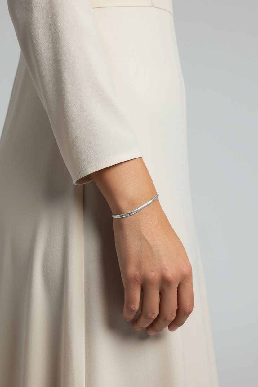 “Como” – 925er Silber, Flaches Gliederdesign