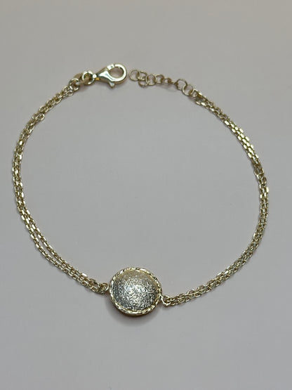 “Orvieto” Vergoldetes 925 Sterling Silber mit strukturierter Scheibe