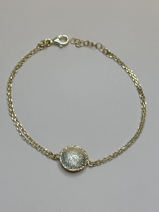 "Orvieto" Gold-Plated 925 Sterling Silver with Textured Disc