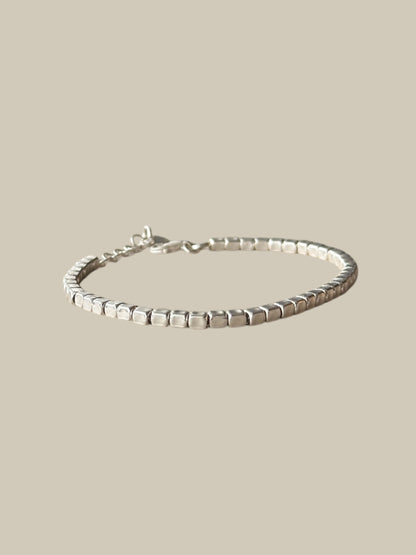 "Bergamo" - Bracelet made of 925 sterling silver with rectangular link chain