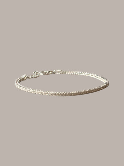 „Trento“ – Armband aus 925er Sterlingsilber mit quadratischer Gliederkette