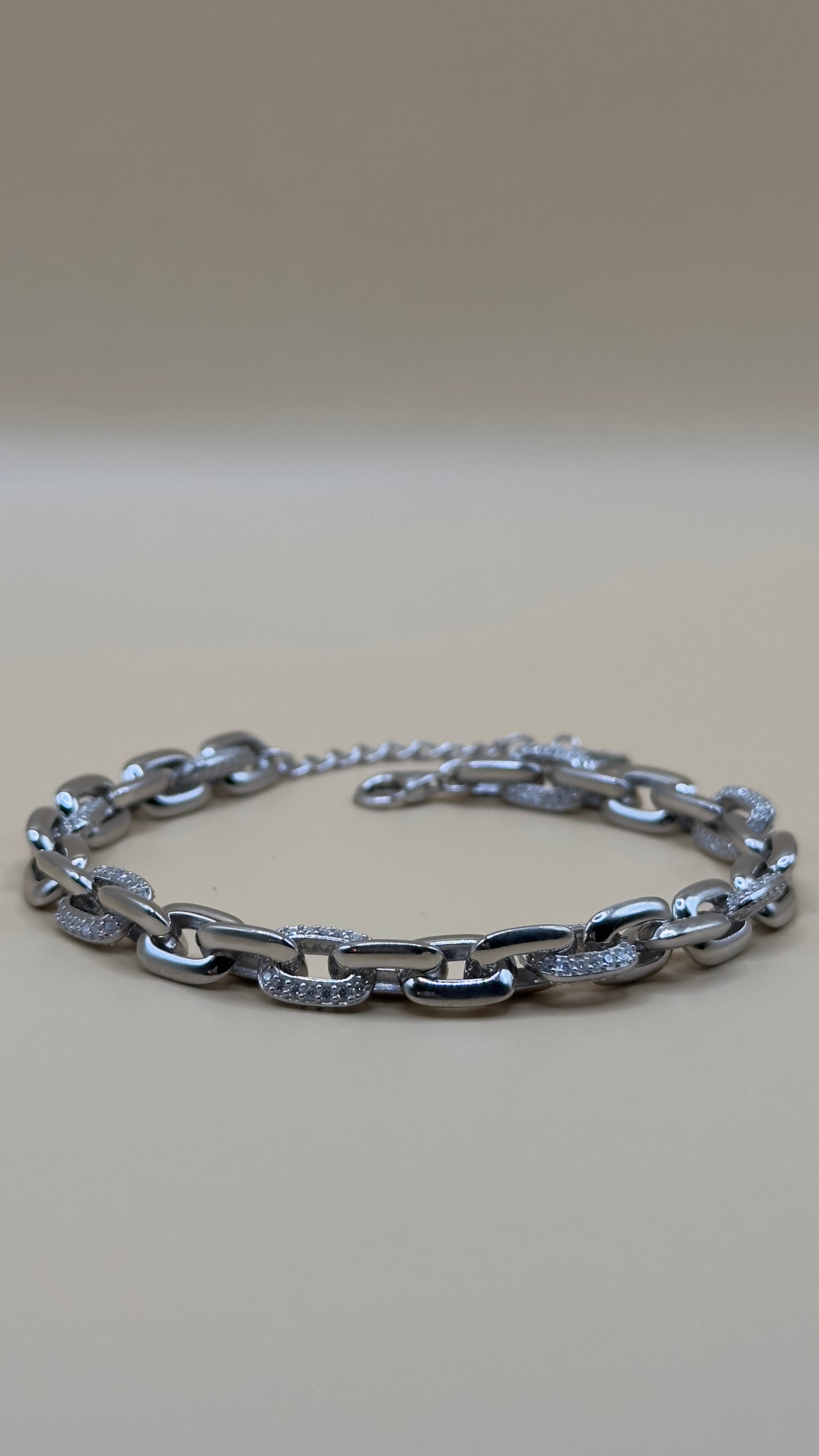 “Milano” – Silbernes Gliederarmband 925 mit Zirkonia