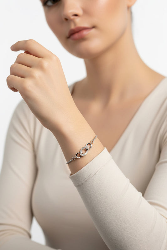 "Bologna" 925 Sterling Silver with Zirconia