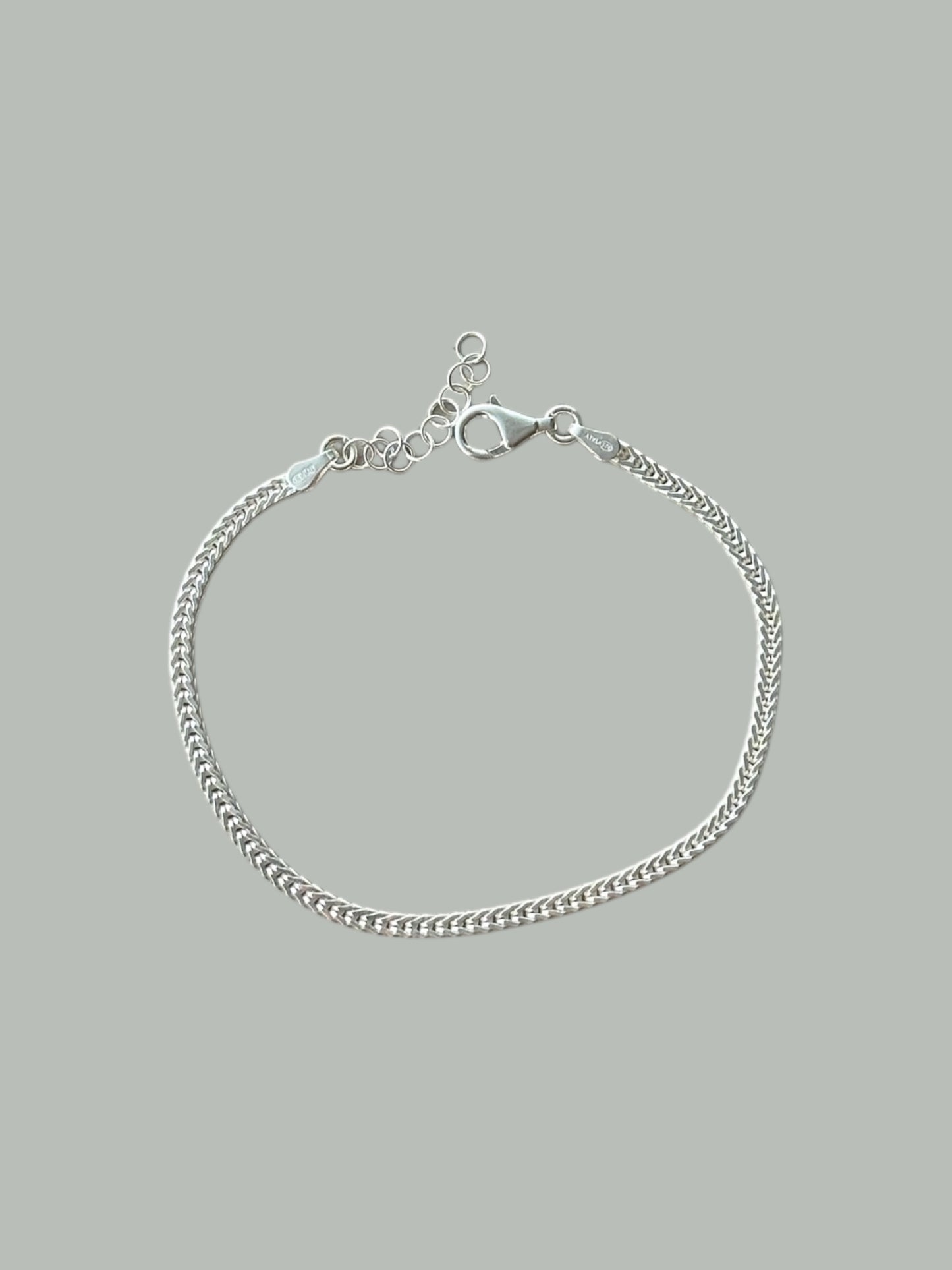 „Trento“ – Armband aus 925er Sterlingsilber mit quadratischer Gliederkette