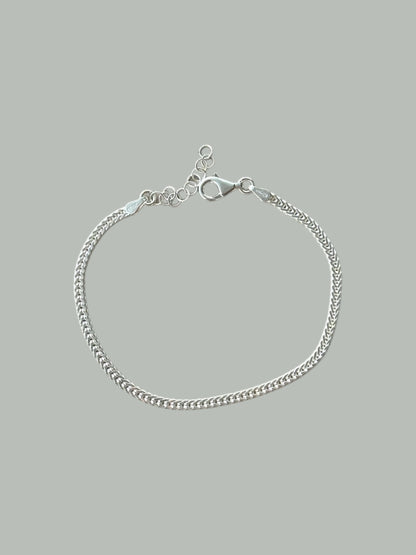 „Trento“ – Armband aus 925er Sterlingsilber mit quadratischer Gliederkette