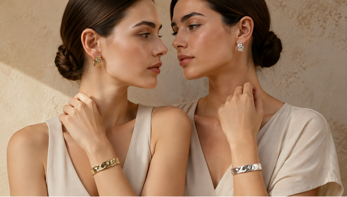 Zwei Models tragen Schmuck von Deviem