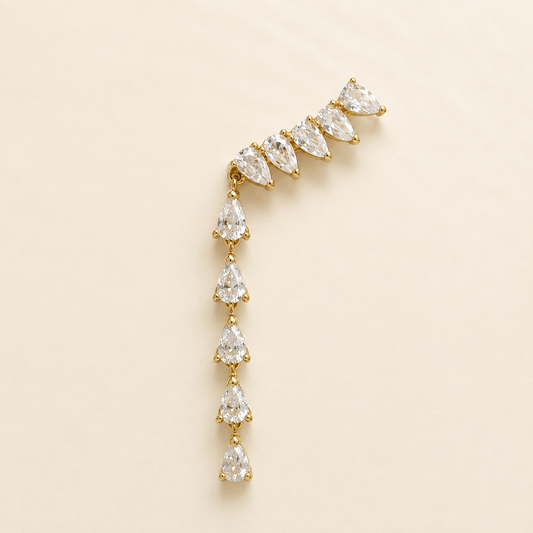 Grazia – Linker Chandelier-Ohrring mit Zirkonia