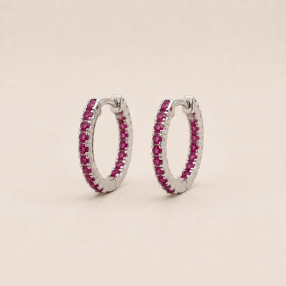 Rosalia – Creolen mit rosa Zirkonia