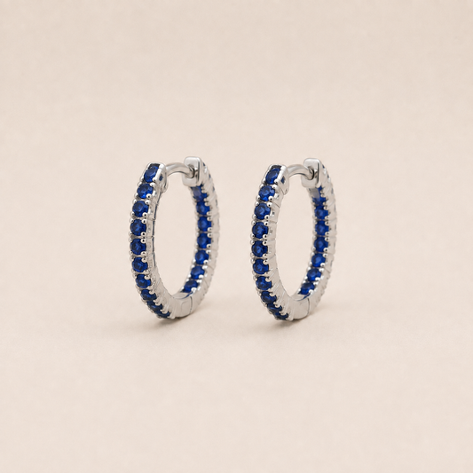 Celestia – Creolen mit blauen Zirkonia