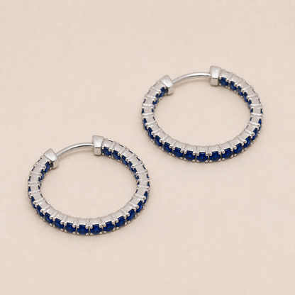 Celestia – Creolen mit blauen Zirkonia