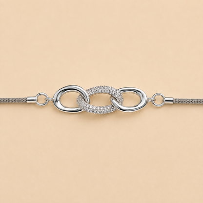 Bologna – Halbstarres Armband aus 925 Silber mit Zirkonia