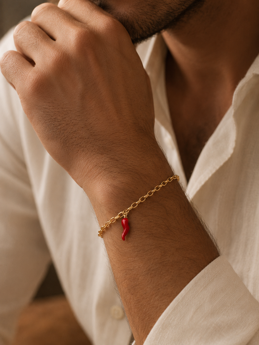Cosenza – Gliederarmband mit rotem Peperoncino