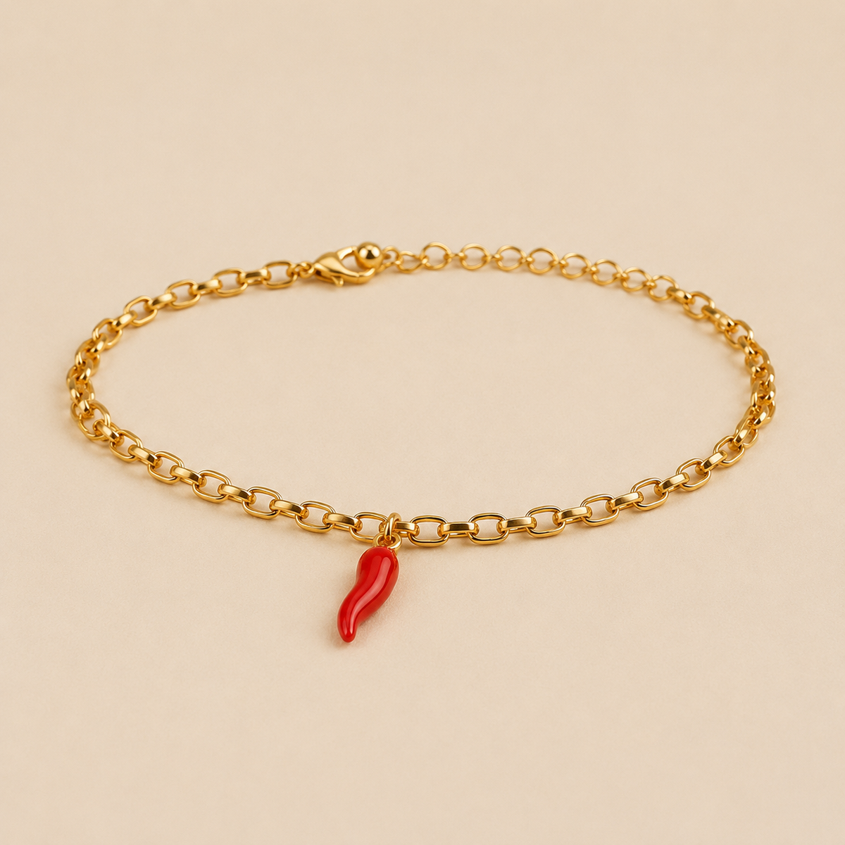 Cosenza – Gliederarmband mit rotem Peperoncino
