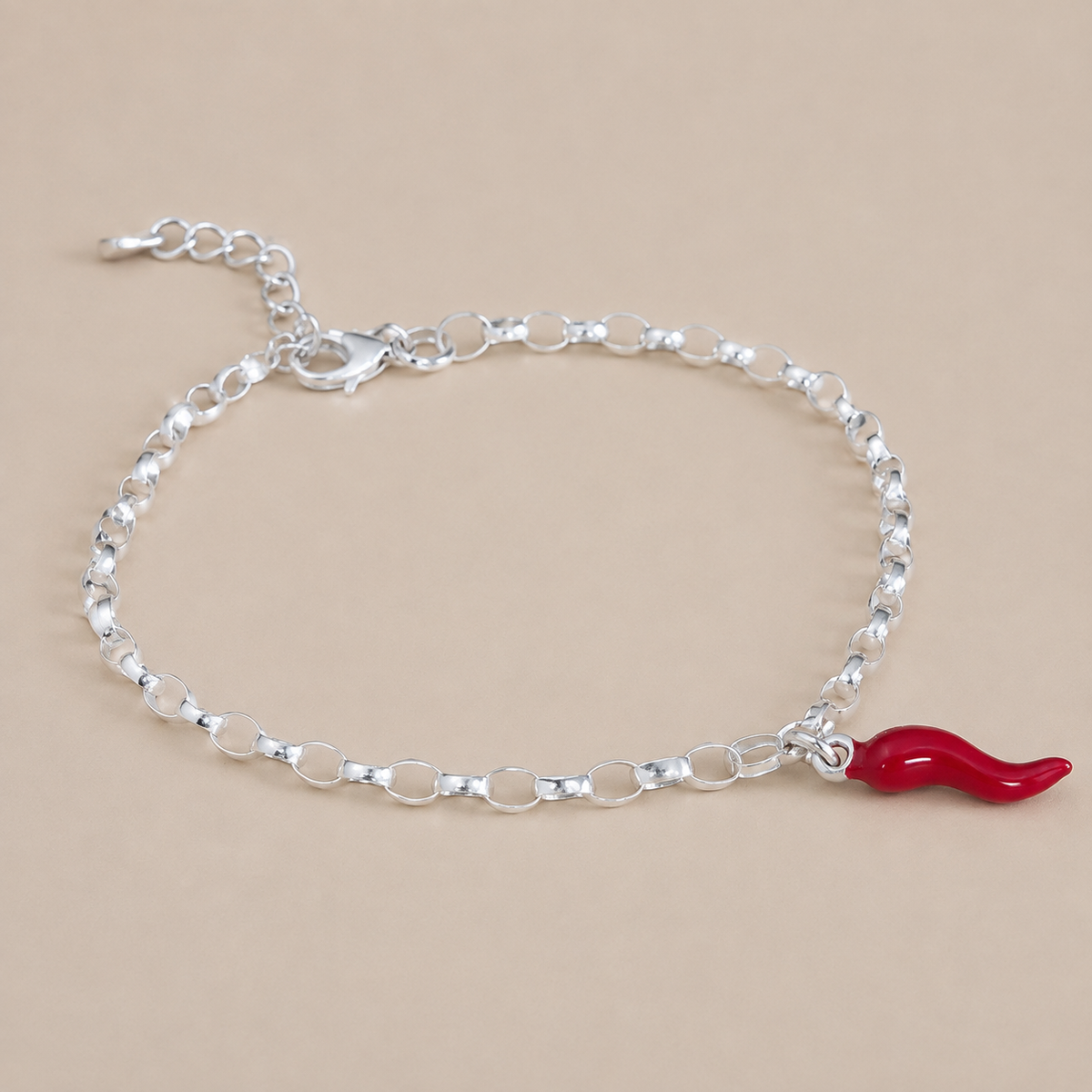 Scilla – Gliederarmband mit rotem Corno
