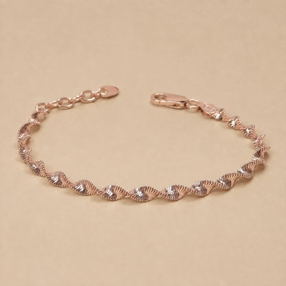 Positano – Rosévergoldetes Kettenarmband mit gedrehter Gliederstruktur