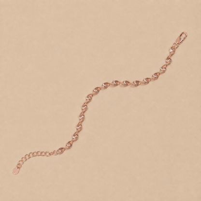 Positano – Rosévergoldetes Kettenarmband mit gedrehter Gliederstruktur