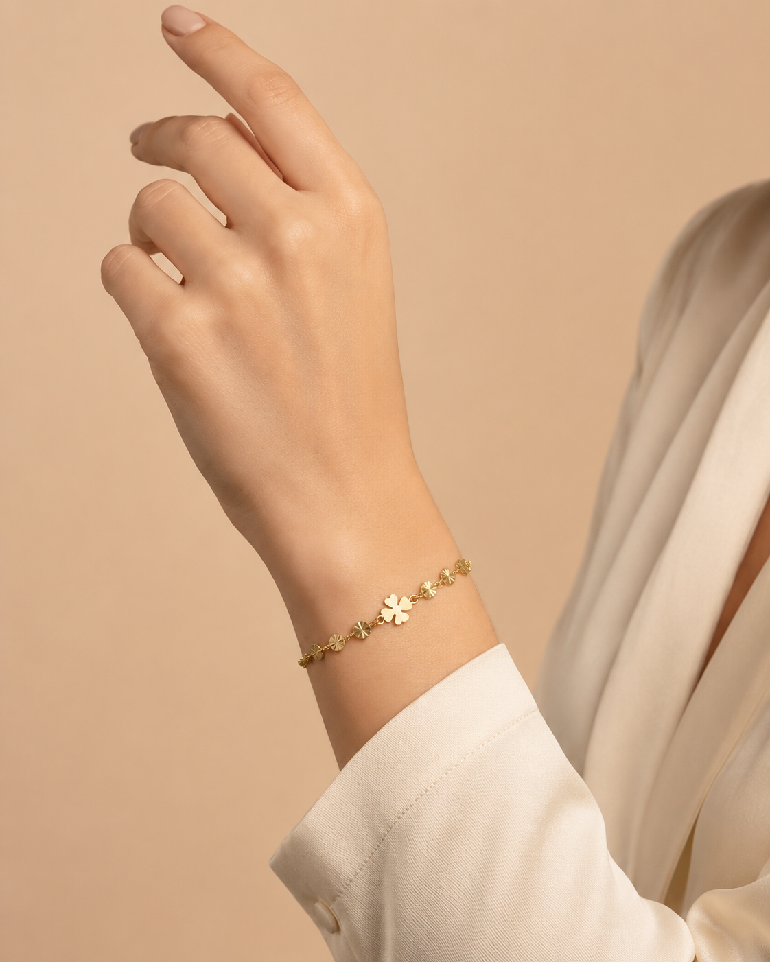 Taormina – Vergoldetes Armband mit Kleeblatt