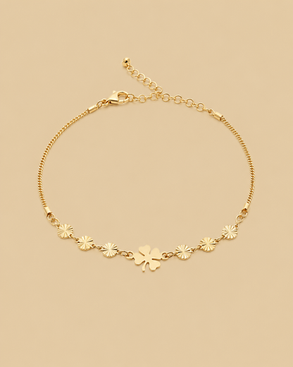 Taormina – Vergoldetes Armband mit Kleeblatt