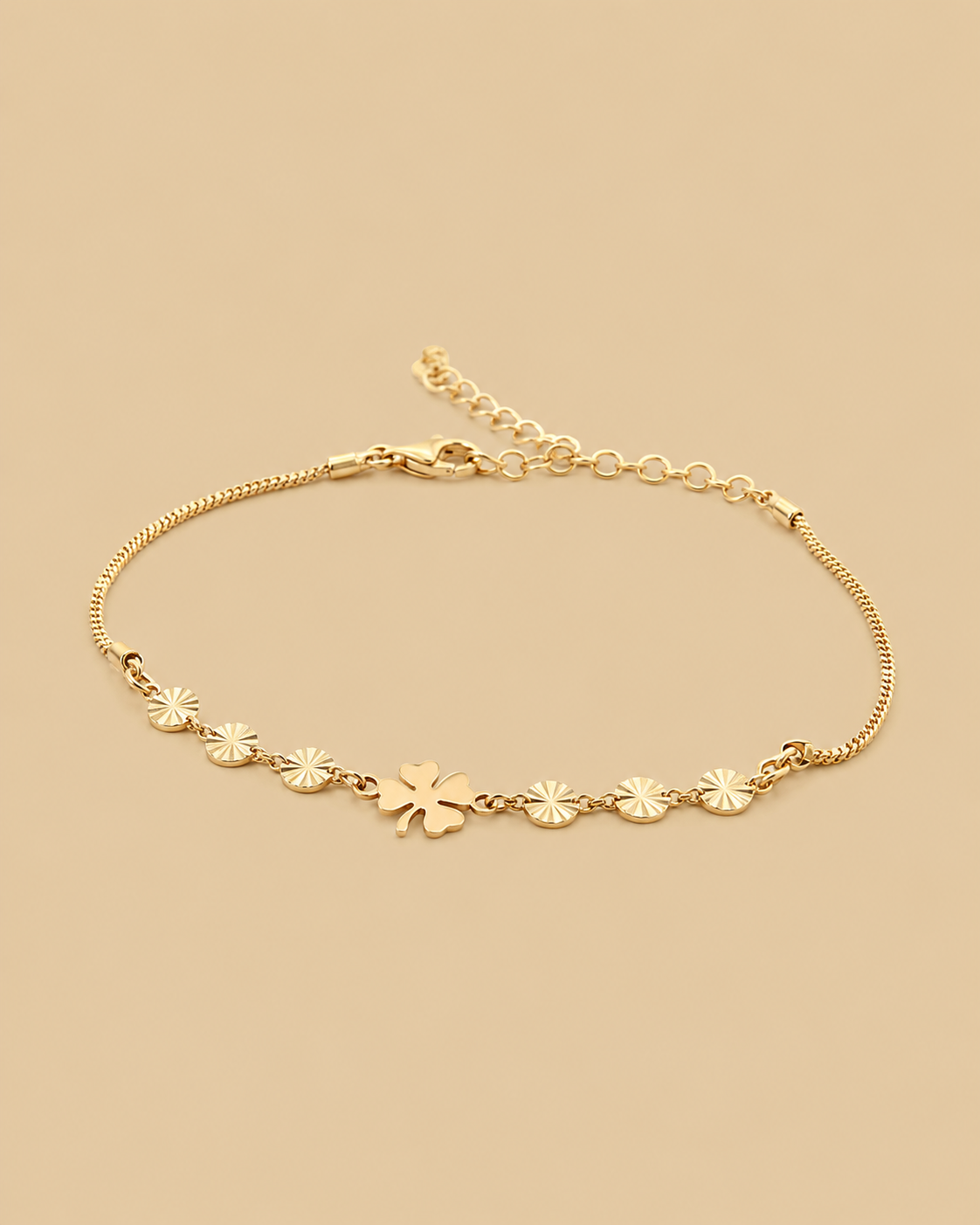 Taormina – Vergoldetes Armband mit Kleeblatt