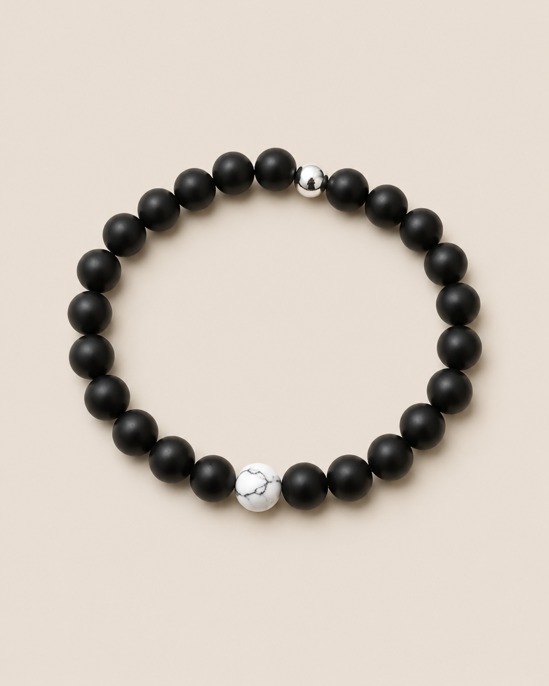 Stromboli – Achat-Howlith-Perlenarmband