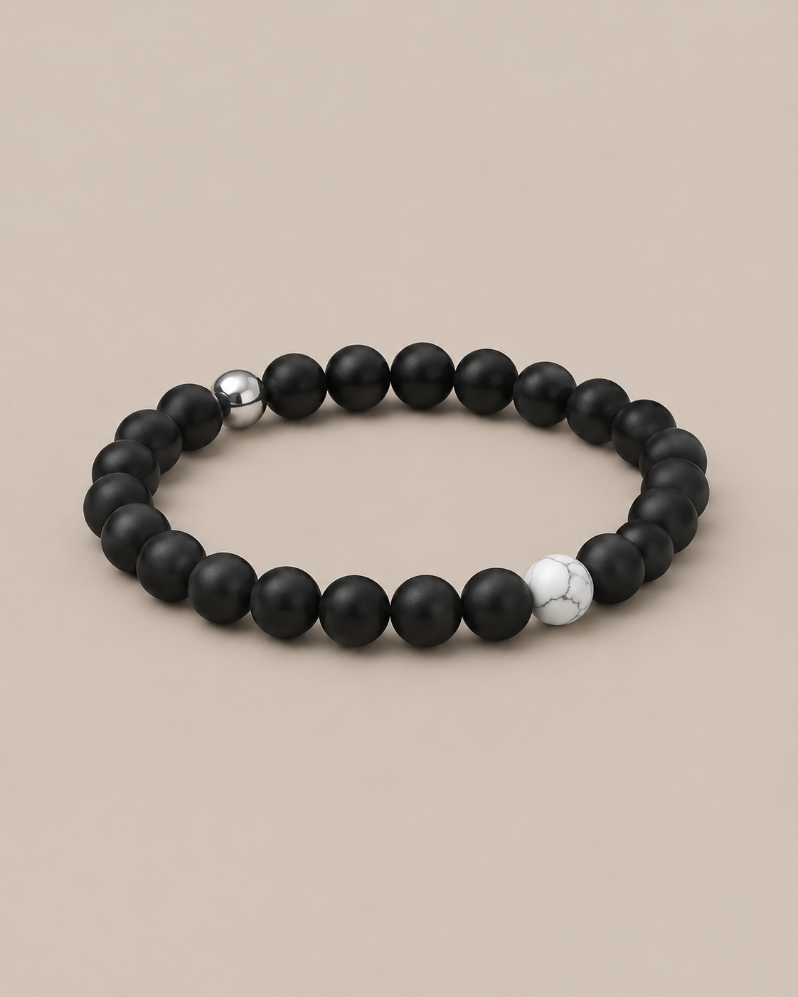 Stromboli – Achat-Howlith-Perlenarmband