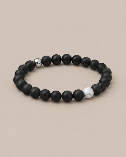 Stromboli – Achat-Howlith-Perlenarmband