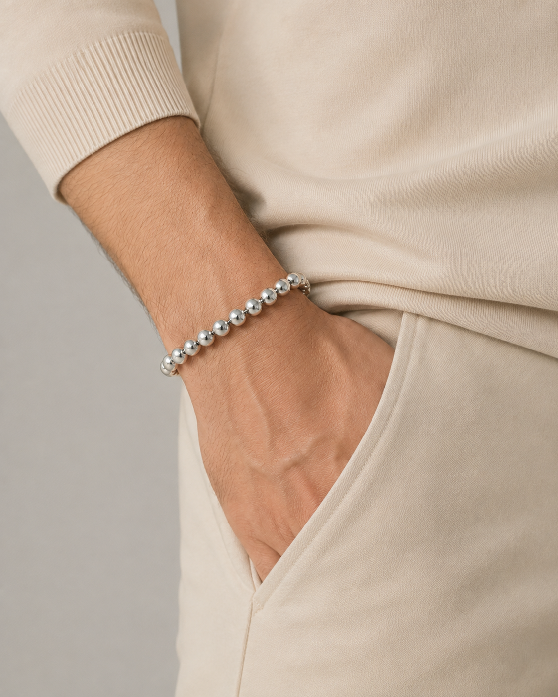 Rimini – Armband aus polierten runden Silberkugeln