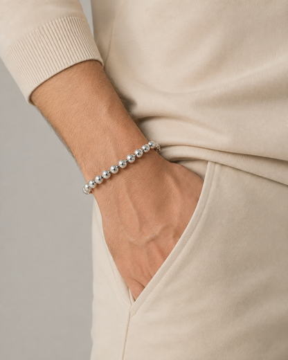 Rimini – Armband aus polierten runden Silberkugeln