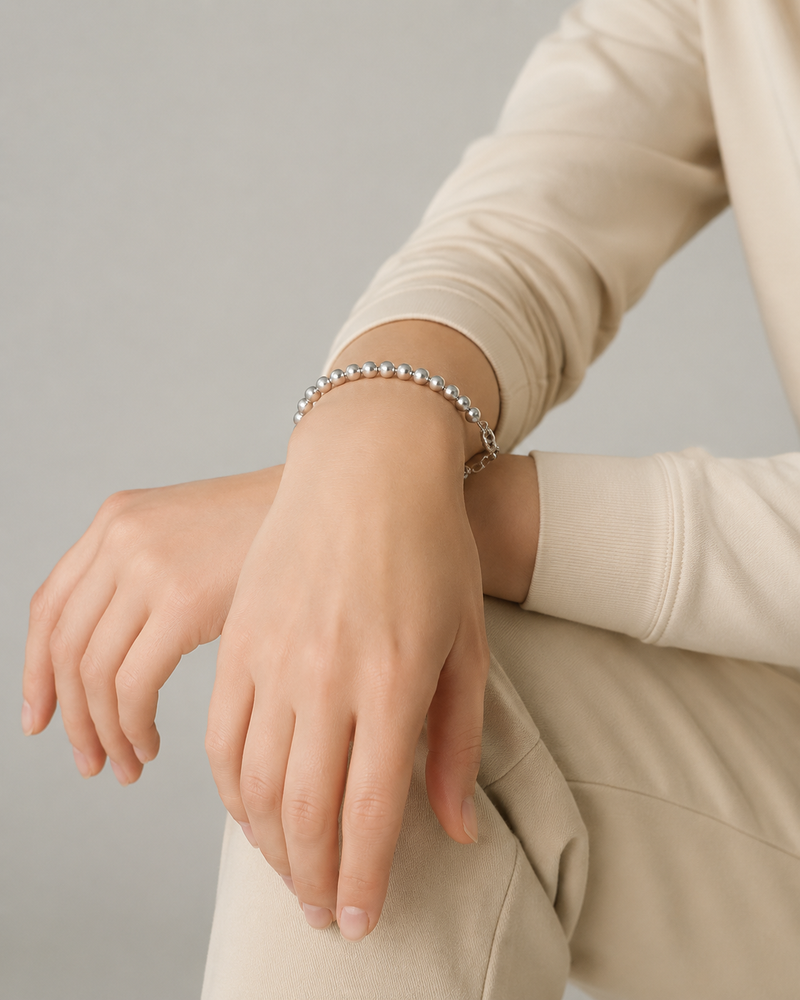 Rimini – Armband aus polierten runden Silberkugeln